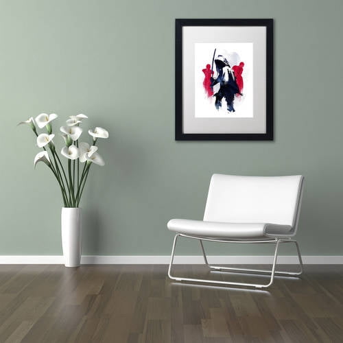 Trademark Fine Art 'Michonne' Canvas Art by Robert Farkas, White Matte, Black Frame
