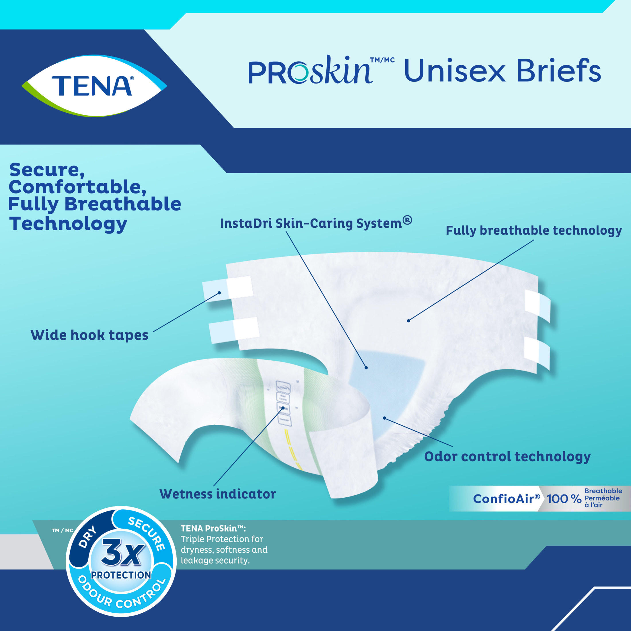 Tena ProSkin Unisex Adult Diapers, Maximum Absorbency, Medium, 56 Ct - image 3 of 6