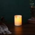 thumbnail image 3 of Velas de batería LED parpadeantes sin llama: juego de 3 luces de imitación falsas operadas por pilares de cera real de marfil con control remoto y temporizador, 3 of 5