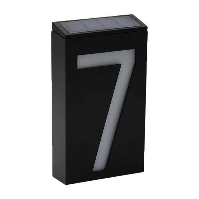 VONKY Solar Power LED Light Sign House Hotel Door Address Plaque Number Digits Plate Lamp Outdoor Home No.3