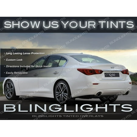 New Infiniti Q50 Murdered Out Tail Lamp Protective Overylays Tinted Lights Kit Smoked (Best Way To Smoke Out Tail Lights)