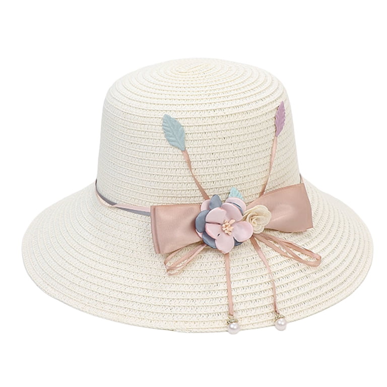Straw Hats for Women with Ribbon Bowknot Flower Decor Faux  display picture 2