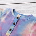thumbnail image 5 of Douhoow Baby Tie-Dye Rompers Spring Girls Boys Long Sleeve Button Jumpsuits, 5 of 9