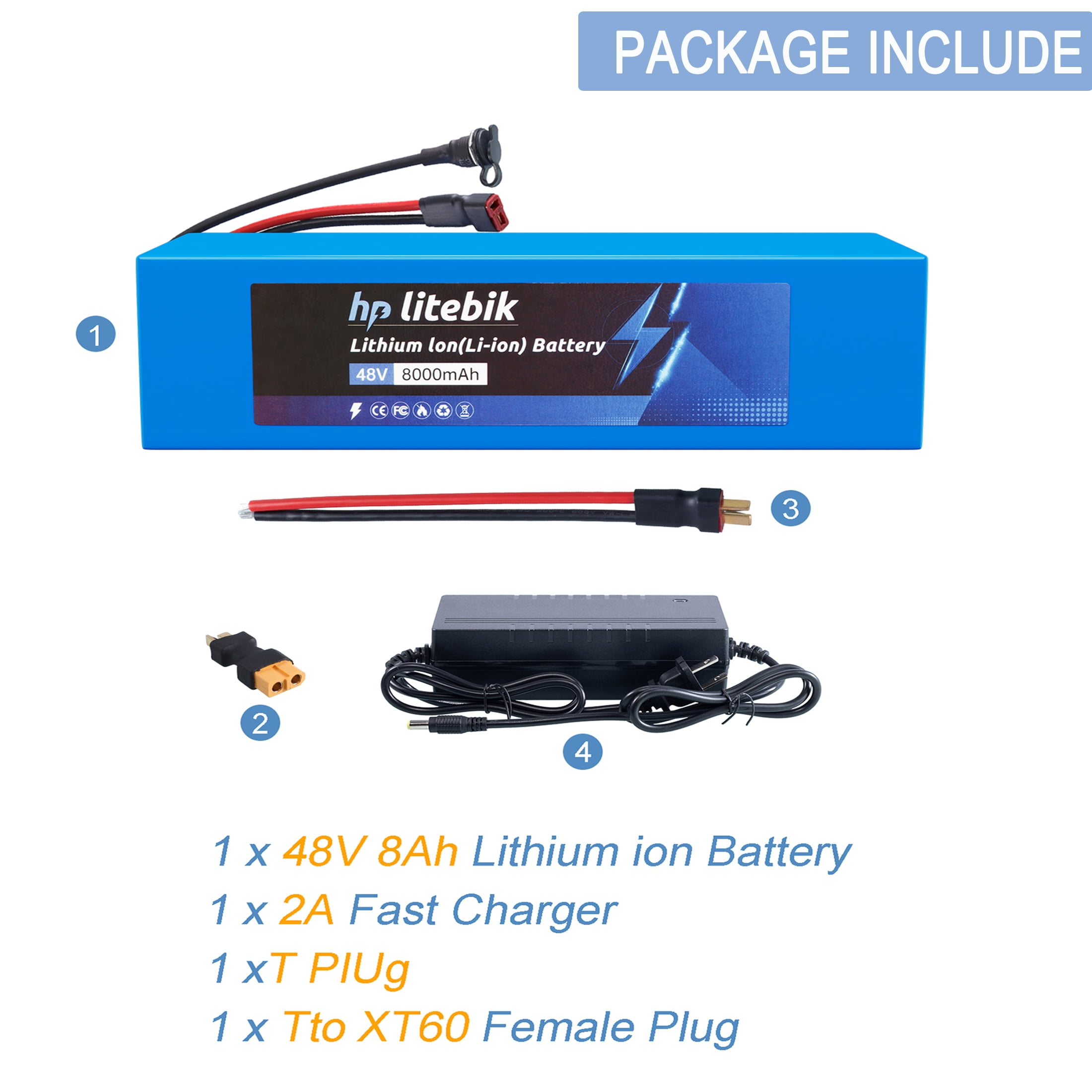 48v 8ah Battery Bicycle 48v Lithium Battery Pack Ebike Battery 750W for Adult Electric Bike