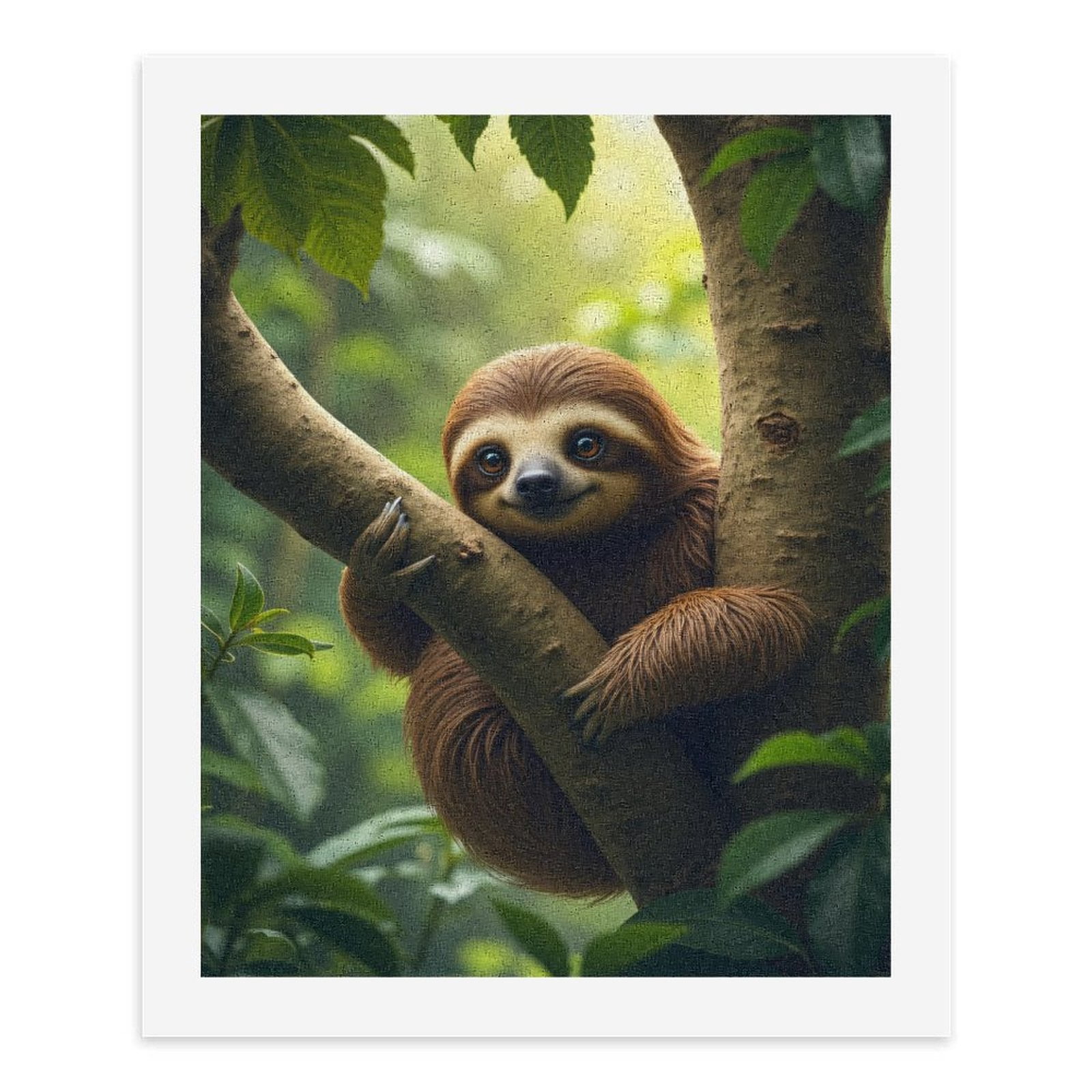 Paint by Numbers Kit for Adults, Adorable Sloth In Lush Greenery Paint by Numbers, Easy Paint by Numbers Kit for Adults Beginner, DIY Adult Paint by Number Kits on Canvas, Home Decor