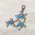 thumbnail image 6 of Paradise Hawaii Gifts Sea Turtle Blue Opal Sterling Silver Earrings and Necklace, 6 of 10