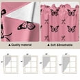 thumbnail image 5 of Pink Spring Butterfly Swag Valances for Windows, Kitchen Window Curtains Over Sink, Black Bow Knot Window Treatment Curtains for Living Room/Bedroom Curtains 2 Panel Sets 36"x45", 5 of 8