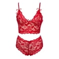 thumbnail image 5 of Gibobby Ropa interior mujer Camisón para mujer, lencería sexy transparente y sexy para mujer, vestido de malla de encaje(Rojo, 3XG), 5 of 5