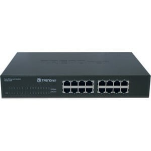 Refurbished Rackmount - TRENDnet 16-Port 10/100Mbps Compact Switch (11 Inch Wide Metal Desktop with Rackmount Kit) TE100-S16R -Refurbished