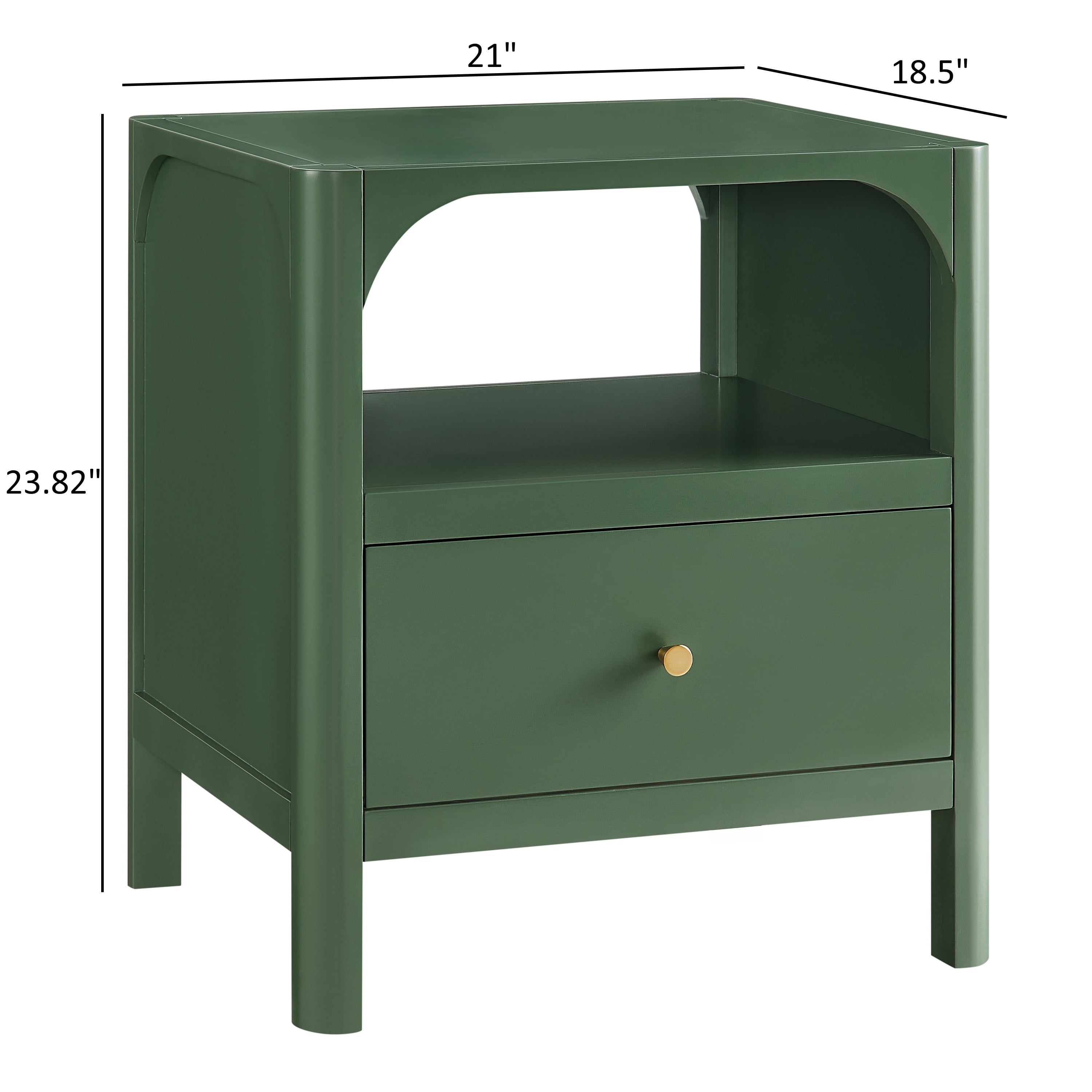 1 Drawer Nightstand Vintage Green