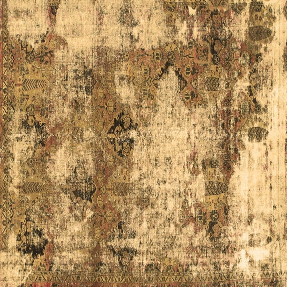 Ahgly Company Indoor Square Abstract Brown Modern Area Rugs, 3' Square