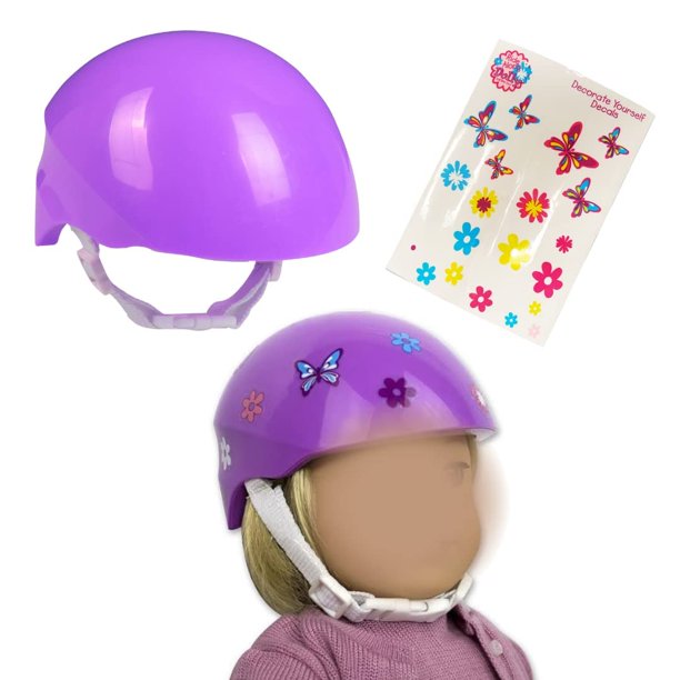 Purple Bike Helmet for 18" Dolls Includes Doll Bicycle Helmet w