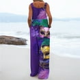 thumbnail image 6 of Xixinqiwan Women Mardi Gras Overalls,Women's Carnival Themed Mask Printed Playsuit Sleeveless Wide Leg Rompers Loose Celebration Parade Overalls, 6 of 6