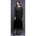 thumbnail image 3 of Bimba Geometric Ladies Bishop Sleeve Round Neck Ruffle Maxi Smocked WaistÂ&nbsp;Dress-XXX-Large, 3 of 5