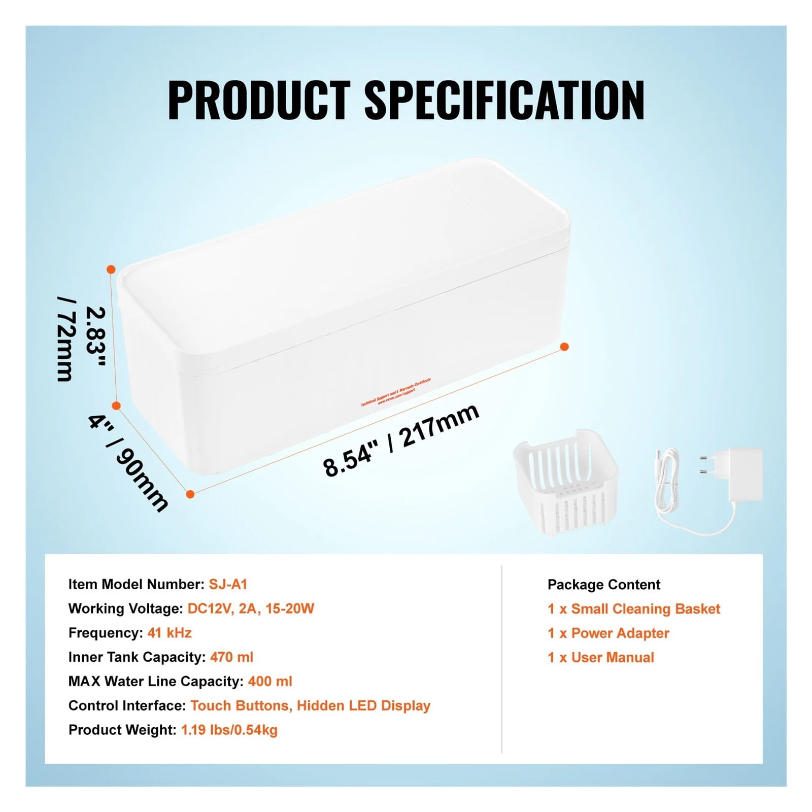 200/450/650ml Portable Ultrasonic Cleaner Machine with 4 Timer Modes Cleaning Basket for Eyeglasses Watches Dentures Rings