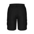 thumbnail image 3 of Chiccall Mens Cotton Linen Shorts with Elastic Waist and Drawstring Casual Solid Summer Beach Workout Cargo Shorts, 3 of 4