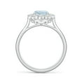 thumbnail image 2 of ANGARA Natural Cushion 1.2 ct Aquamarine Ring with Diamond Floral Halo in 14K White Gold for Women (Size-8x6mm) | March Birthstone, Anniversary, Jewelry Gift for Women | Natural Aquamarine Ring, 2 of 8