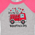 thumbnail image 4 of Inktastic It's My 1st Valentine's Day Fire Truck with Cute Dalmatian Boys or Girls Baby Bodysuit, 4 of 5