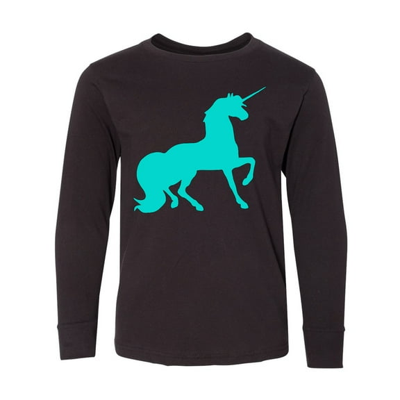 Inktastic Aqua Unicorn Long Sleeve Youth T-Shirt