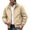 Khaki, variant on StSilkitty Fleece Jacket for Men Zip up Long Sleeve Stand Collar Jacket Coat Fall Lightweight Fashion Outerwear with Pockets