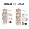 thumbnail image 2 of Neceser de viaje con gancho para colgar, resistente al agua, para maquillaje y cosméticos, organizador de viaje para accesorios - Rosa bebé mediano XFDS, 2 of 5