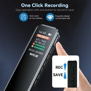 TIKBBRMG 64GB Digital Voice Activated Recorder 60 Hours Audio Recording with Playback for Lectures MP3 Player, Password,Meetings USB Rechargeable Dictaphone Small Tape Portable Recorder Device
