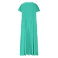 thumbnail image 5 of Yourumao Wedding Guest Dresses for Women V Neck Ruffle Sleeve Formal Midi Dress A-Line High Waisted Solid Summer Dress Cocktail Party Outfits with Pocket, 5 of 7