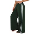thumbnail image 2 of Stichou Wide Leg Sweatpants for Women 2026 High Waisted Baggy Sweat Pants Active Striped Track Pants with Pockets White M, 2 of 4