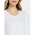 thumbnail image 5 of Time and Tru Women's Slim V-Neck Tee with Long Sleeves, Sizes XS-XXXL, 5 of 6