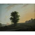 thumbnail image 3 of Erik Pauelsen 18x15 Black Modern Framed Museum Art Print Titled - Evening Landscape Near Gentofte, North of Copenhagen (1764 - 1790), 3 of 5
