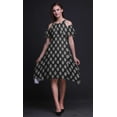 thumbnail image 2 of Bimba Block Print Womens Chic Style Cold Shoulder Shift Dress Summer Tunic -X-Large, 2 of 6