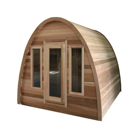 ALEKO SLYS6CED Outdoor Red Cedar Pod Raindrop Steam Sauna - 8 kW Harvia KIP Heater - 6 Person