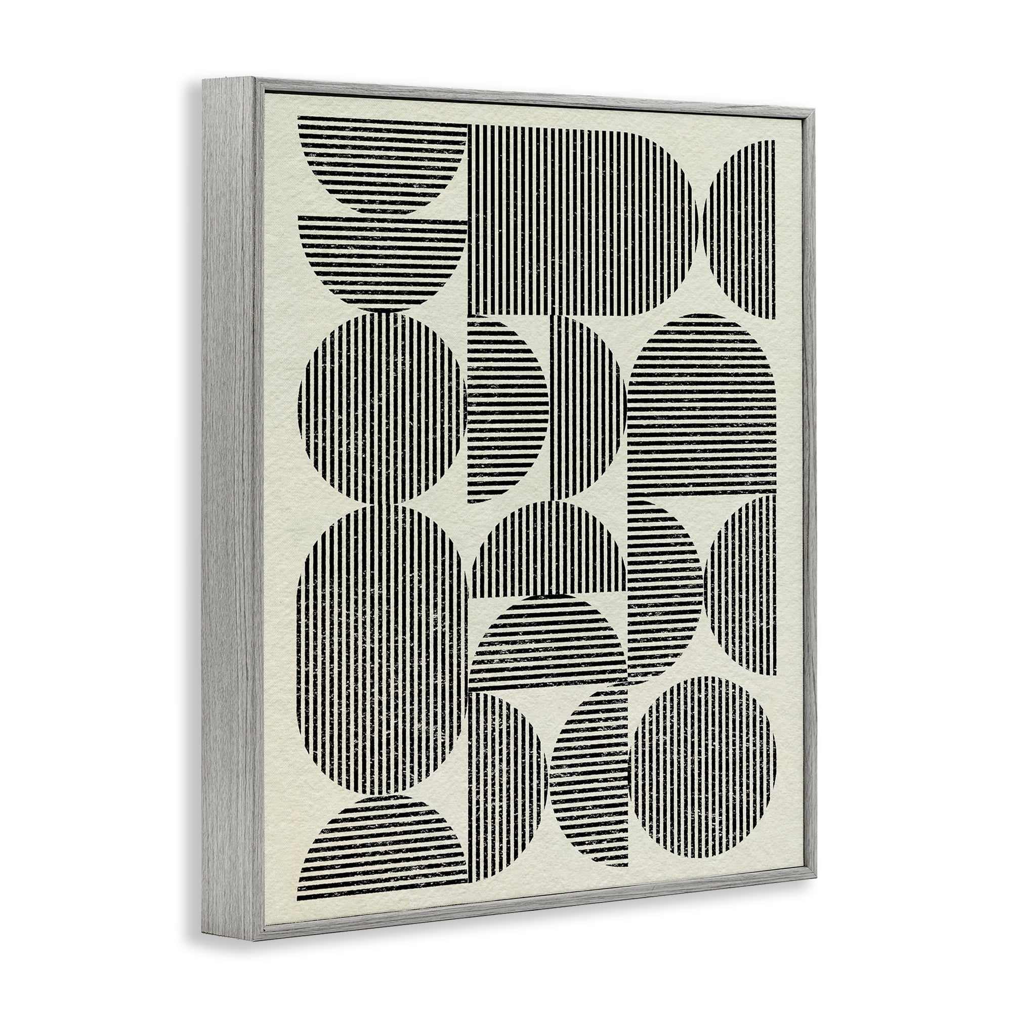 Stupell Industries Striped Arches Pattern Abstract Painting Gray Framed Art Print Wall Art, 24 x 30