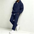 thumbnail image 5 of Delconic Mens Fleece Quarter Zip Hoodie and Sweatpants Set Loose Fit Pullover Hooded Sweatshirt Drawstring Jogger Pants Navy S, 5 of 5