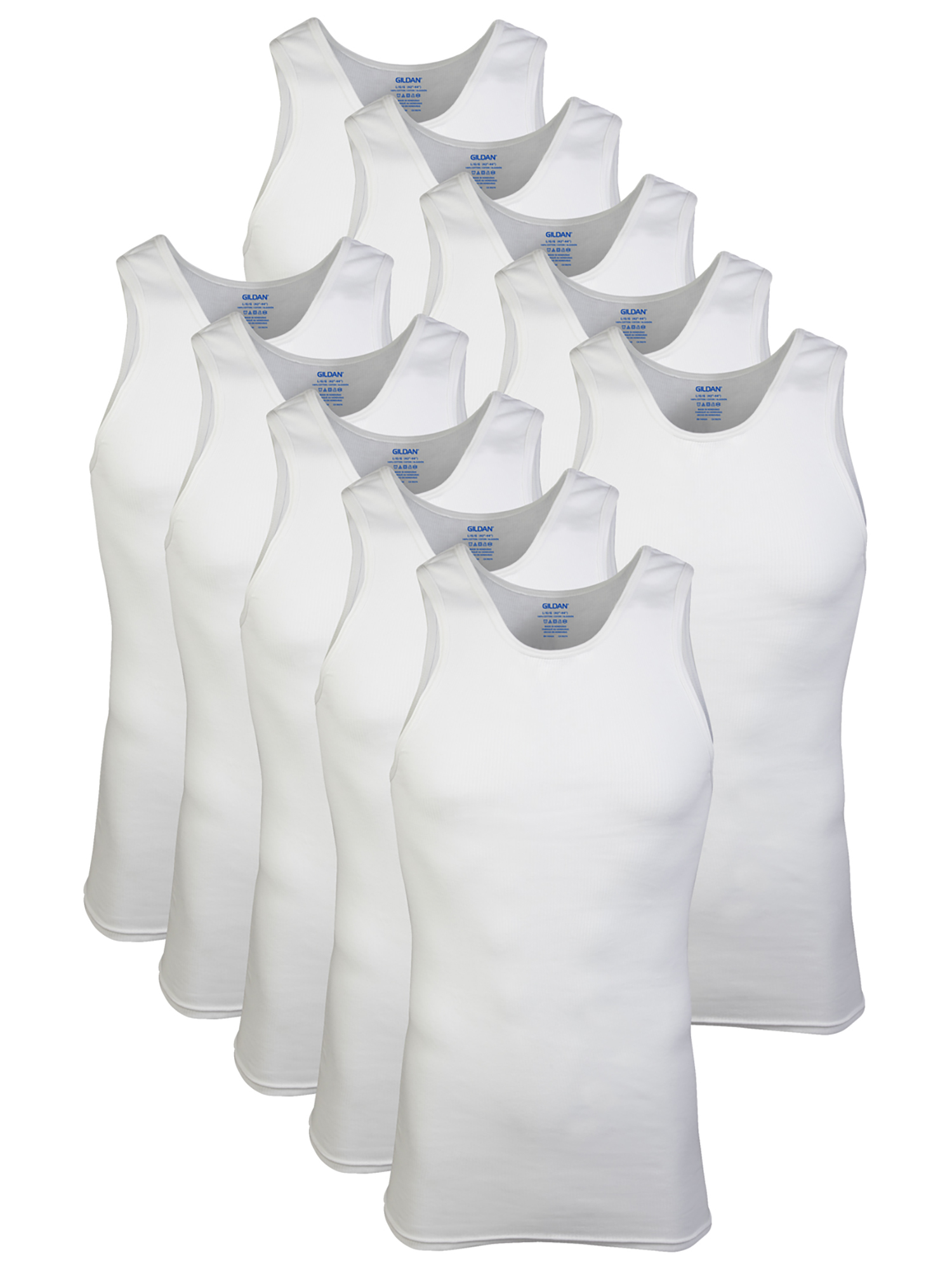 Gildan Men's Classic Cotton A-Shirt Tank, 10-Pack