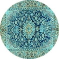 thumbnail image 1 of Ahgly Company Indoor Round Persian Light Blue Traditional Area Rugs, 6' Round, 1 of 4