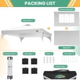 thumbnail image 7 of COBIZI 10x10 Pop up Canopy, Canopy Tent 10x10 with 3 Sidewalls, 1 Person Easy Set up，Tents for Parties, Outdoor Canopy with Fluorescent Strip & 4 Sandbags, Waterproof, 3 Adjustable Height（White）, 7 of 7