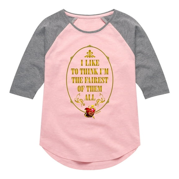 Descendants - Fairest Of The All - Toddler And Youth Girls Raglan Graphic T-Shirt