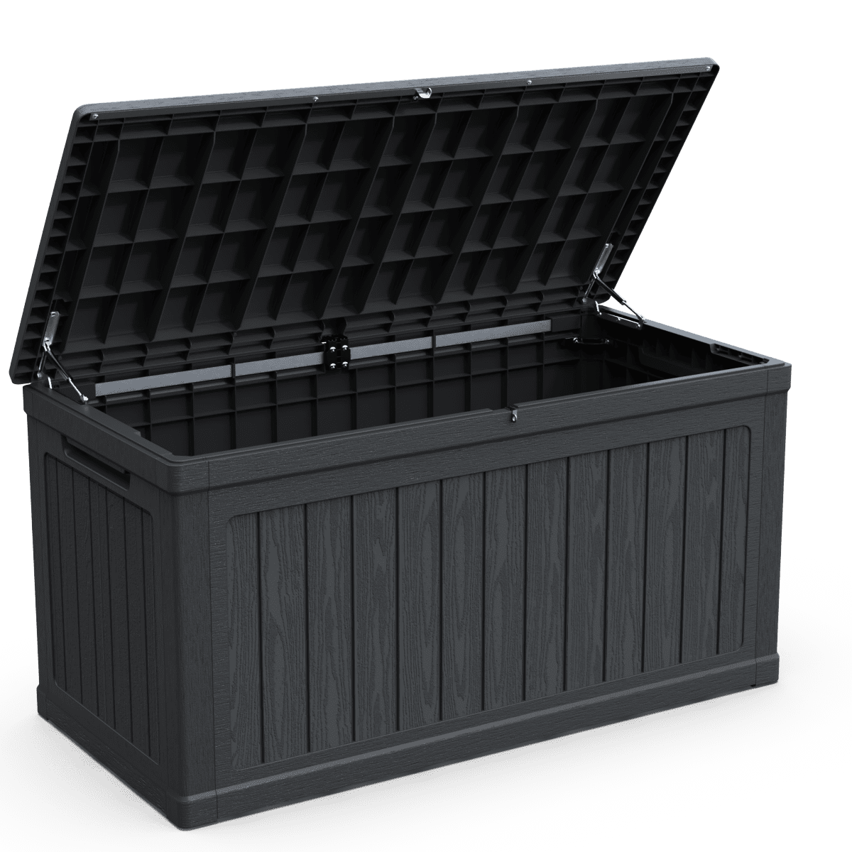 230 Gallon Large Outdoor Storage XXL Deck Box Waterproof Resin Lockable Black for Patio Furniture Cushions Garden Tools Pool Equipment