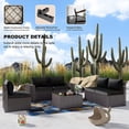 thumbnail image 7 of Gotland Outdoor Patio Furniture Set 12Pcs Sectional Rattan Sofa Set Wicker 10 Cushion 2 Table, Black, 7 of 7