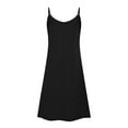 thumbnail image 4 of IROINNID Shift Dress For Women Fashion Casual Sleeveless Swing Solid Loose Sling Dress V-Neck Knee-Length Dress, 4 of 6