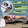thumbnail image 3 of VEIKOUS Outdoor Lounger, 5-Position Adjustable Patio Lounge Chair with Face Hole, Pillow, Pocket, Cream White, 3 of 10