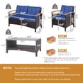 thumbnail image 7 of Patiojoy Patio Rattan 4PCS Cushioned Chair Side Table Set Bistro Set Classic Furniture Single Sofa Thick Cushion Loveseat for Garden Navy, 7 of 7