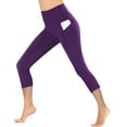 thumbnail image 6 of RYRJJ Capri Leggings for Women High Waisted Athletic Workout Leggings with Pockets Tummy Control Capris Yoga Pants(Purple;3XL), 6 of 9