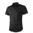 thumbnail image 5 of Men’s Short Sleeve Button Up Shirt Slim Fit Casual Sports Muscle Fit Top, 5 of 6