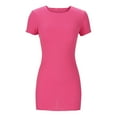thumbnail image 4 of cfhntfmh Women's Summer Dresses Ribbed Short Sleeve Bodycon Mini Dress Fashion Party Clubwear T-Shirts Dress, 4 of 5