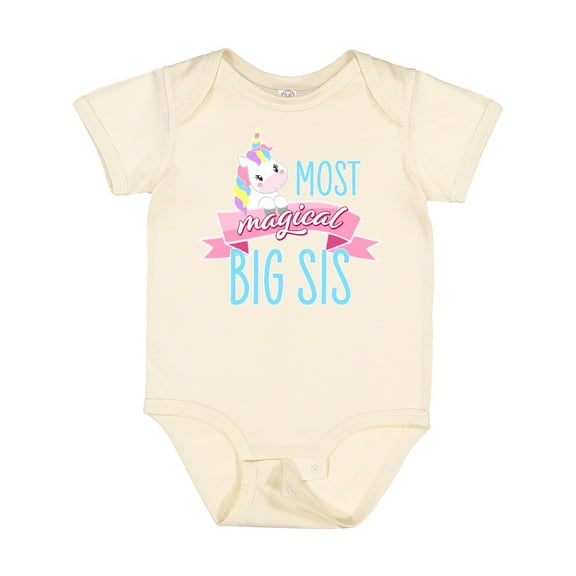 Inktastic Most Magical Big Sis- Cute Unicorn Girls Baby Bodysuit
