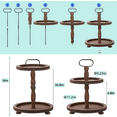 thumbnail image 3 of Urban Deco Wooden Decorative Tray Two Tiered Tray Decorations Round Tray -Brown, 3 of 8
