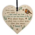 thumbnail image 1 of Robin Plaque-adorno conmemorativo, recuerdo de corazón de madera en memoria de los muertos, señal de adornos, regalo de Navidad, 1 of 3