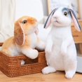 thumbnail image 4 of Christmas Gift Kids Baby Cute Cartoon Pillow Kneeling Sitting Soft Toy Stuffed Animals Easter Bunny Plush Rabbit New Year Chinese Rabbit BLACK SITTING, 4 of 8